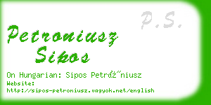 petroniusz sipos business card